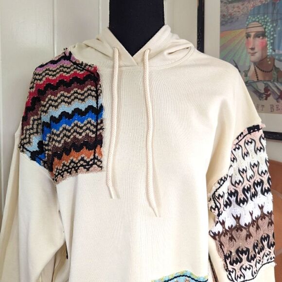 Missoni Elevated Maximalist Cozy Coastal Countryside Patchwork Hoodie XS - Picture 5 of 15